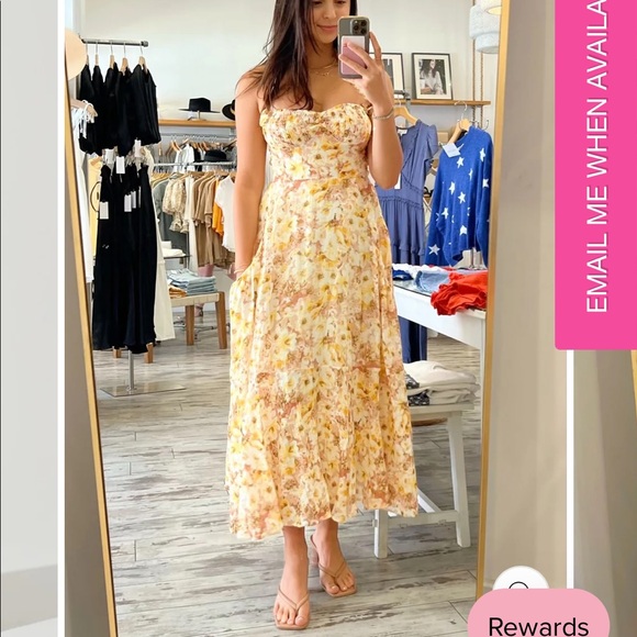 ASTR Summer Floral Strapless Midi Dress - Picture 2 of 6